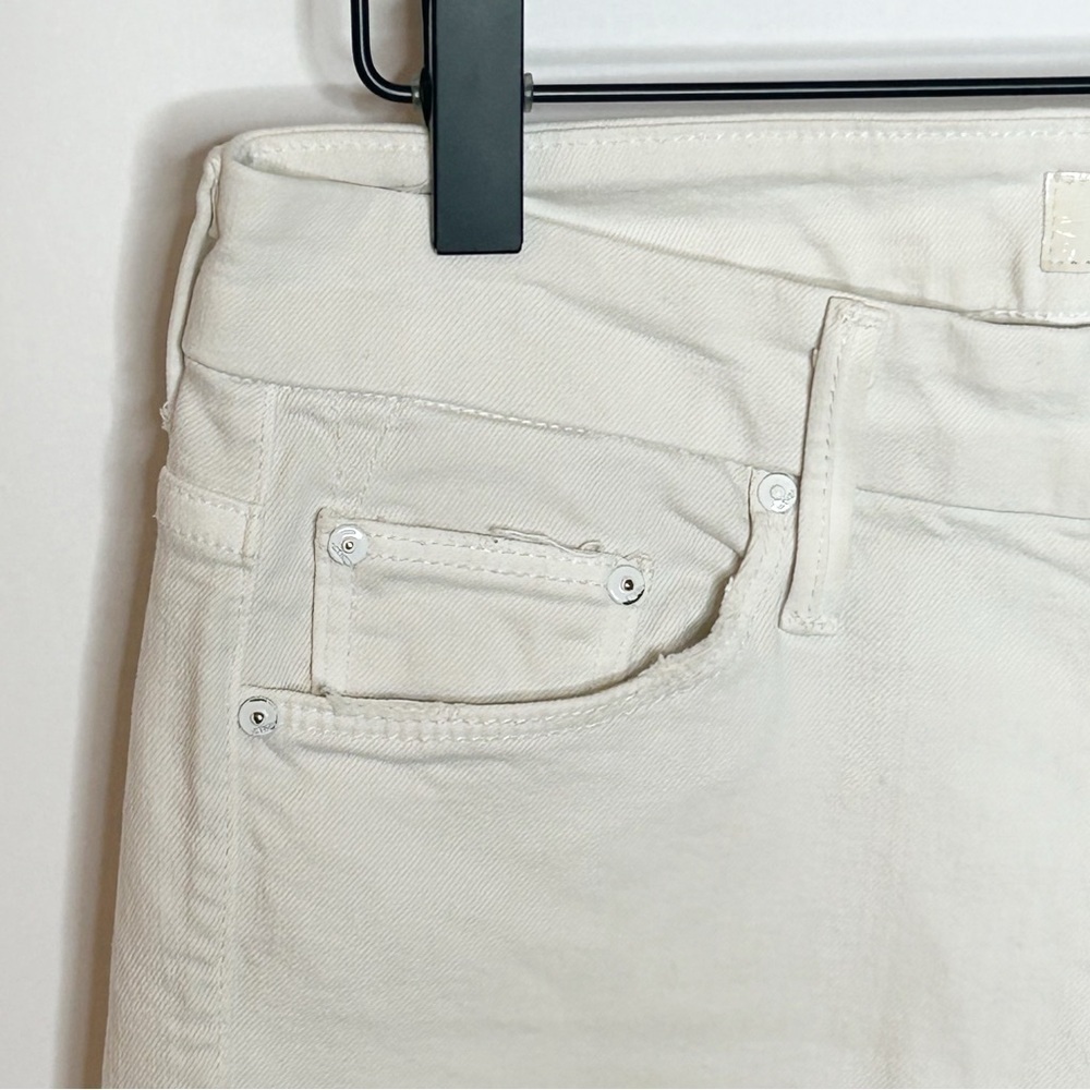 Mother The Looker Skinny Jeans Stayin Alive Off-White Size 26 - Picture 8 of 15